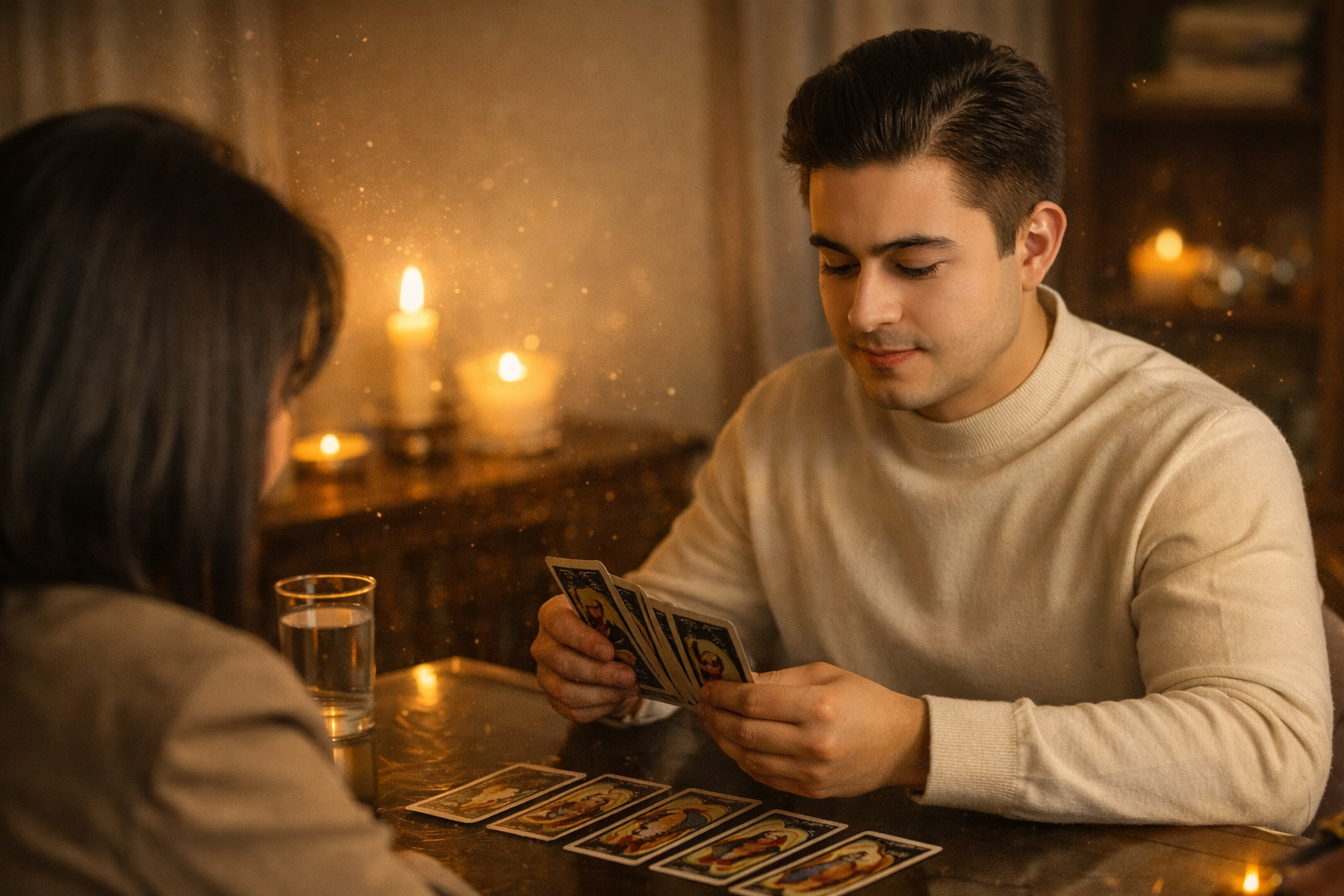 Igor Davis conducting a private oracle reading