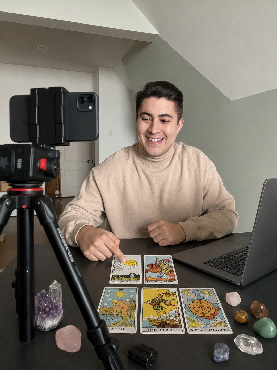 Igor Davis reading Rider-Waite-Smith tarot cards — sessions worldwide from St. Augustine, Florida