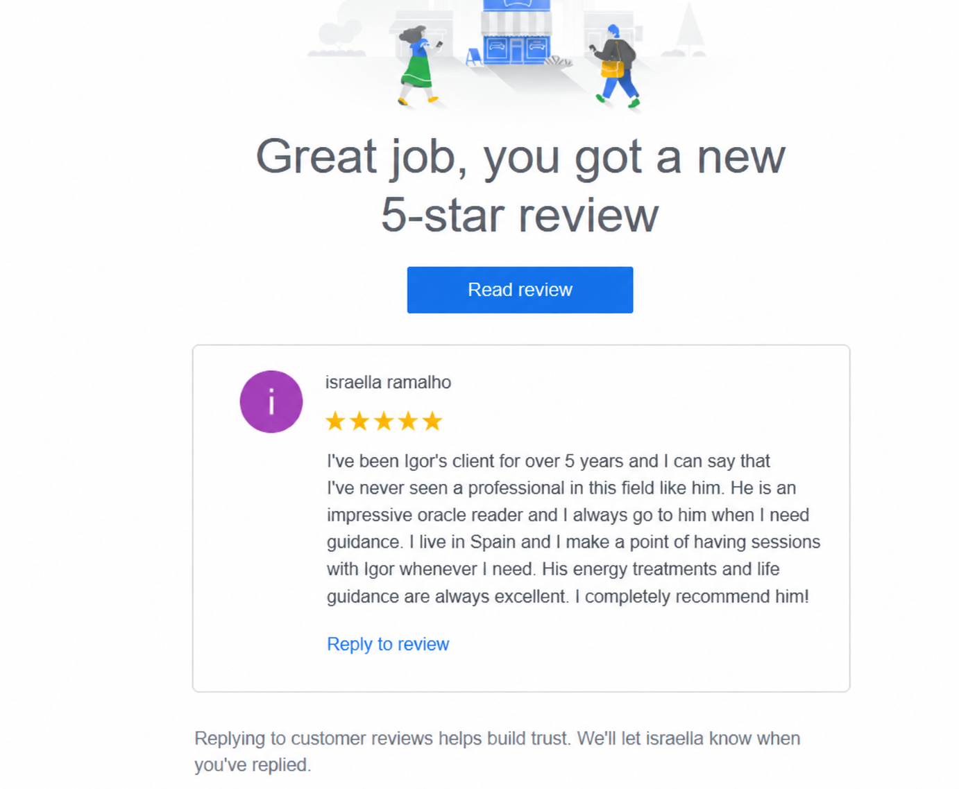 Verified five-star Google reviews for Igor Guides