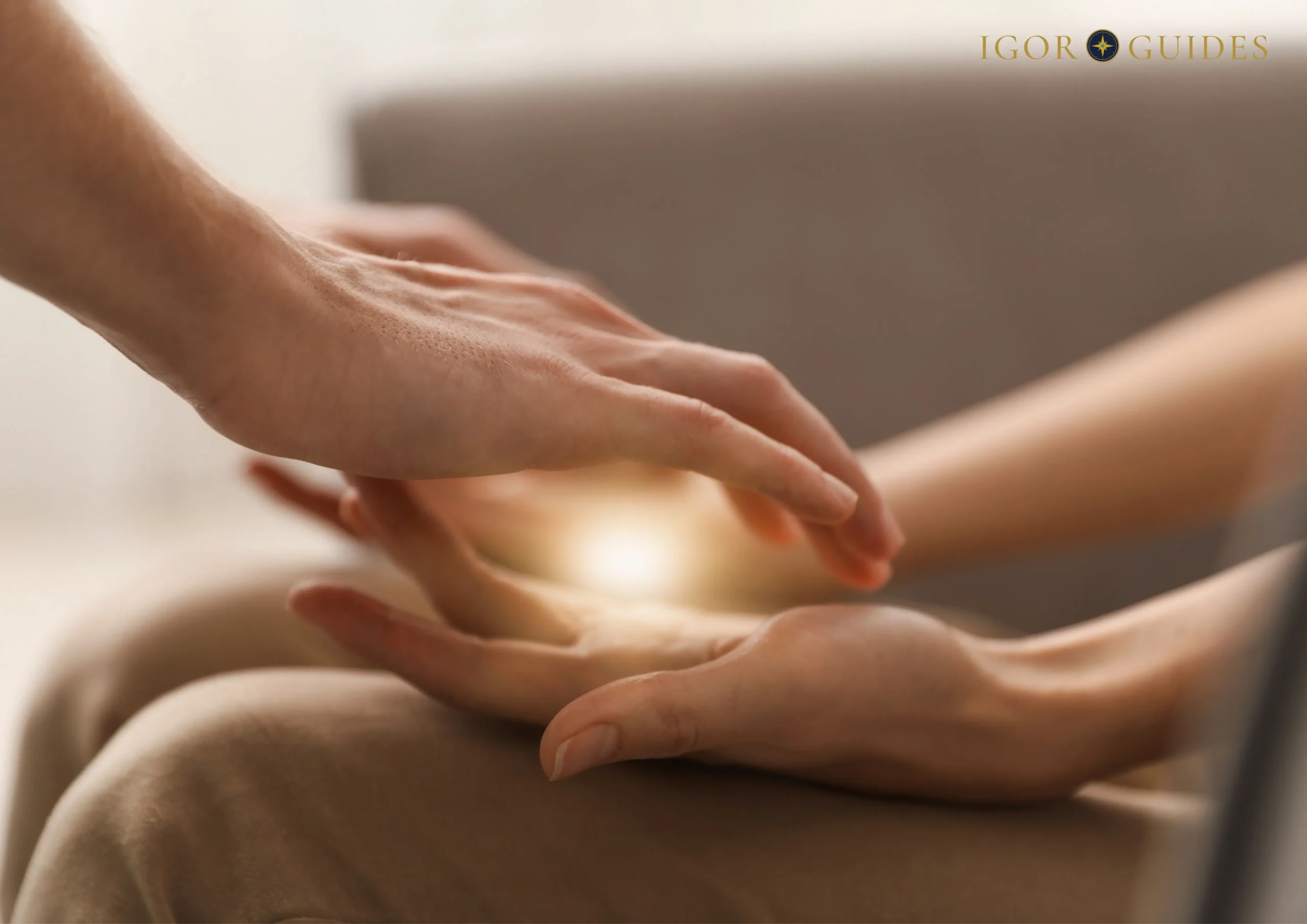 Woman meditating with her chakras glowing in seven colors from root to crown during an energy alignment
